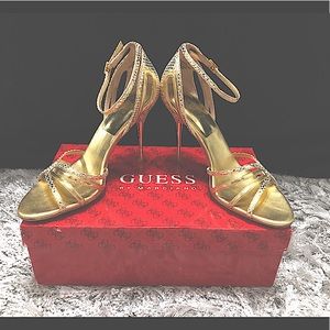 Gold GUESS stiletto heels size 7 gently worn
